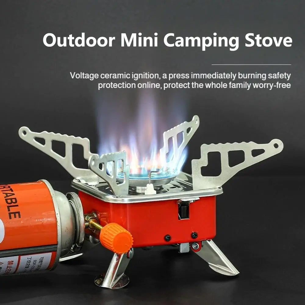 Portable Burner Camping Foldable Windproof Outdoor Gas Tank Stove for Backpacking Camping Hiking Picnic Camping Burner