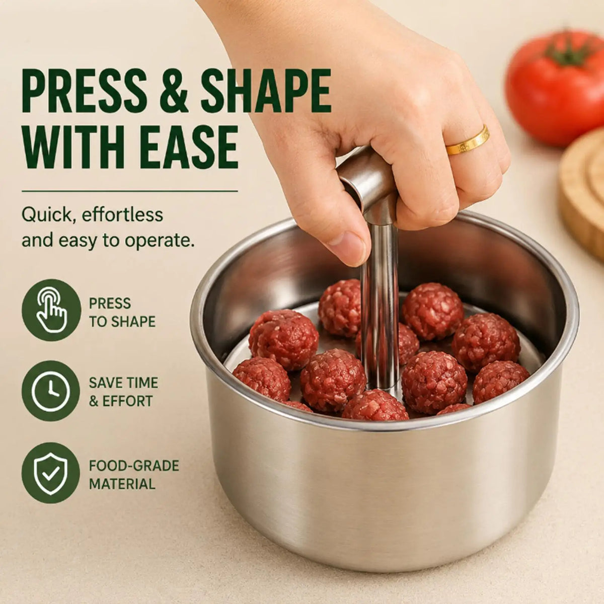 Meatball Making Set 12 Hole Press Meatball Maker Stainless Steel Meatball Maker Multifunctional Meat Maker Mold Kitchen Tools
