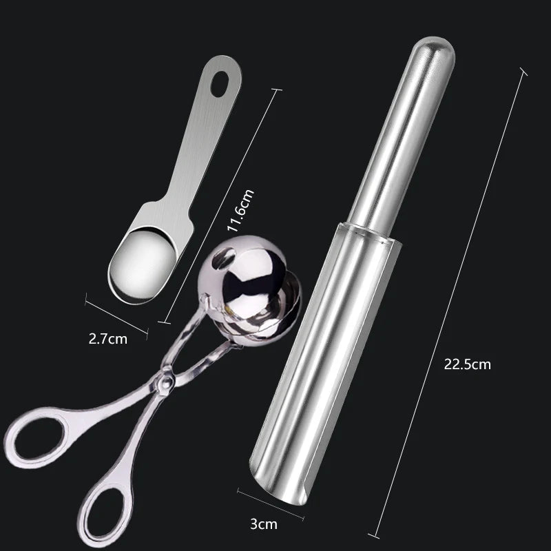 Stainless Steel Meatball Maker with Non-Stick Meat Baller Spoon for Easy Homemade Meatball Kitchen Practical Tools