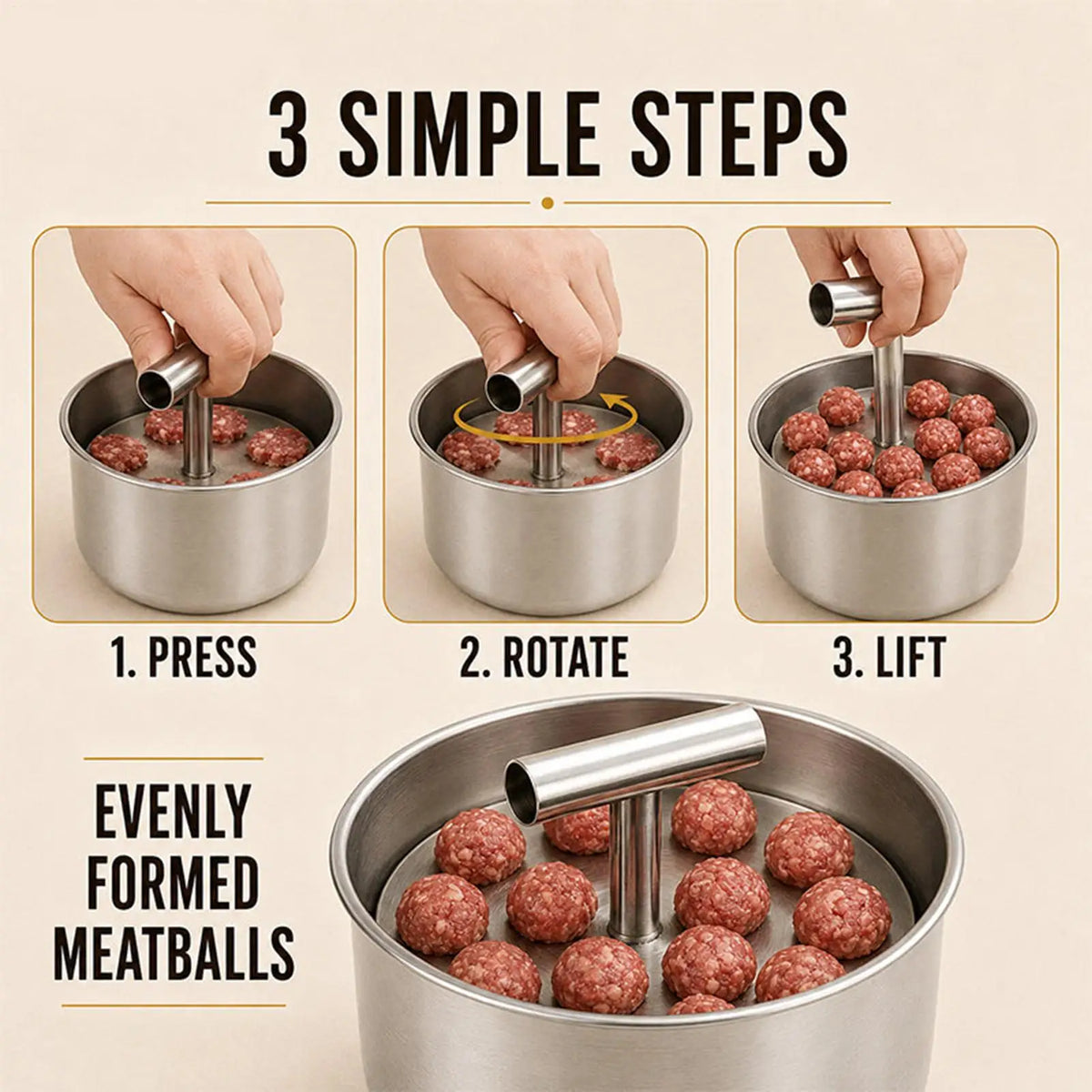 Meatball Making Set 12 Hole Press Meatball Maker Stainless Steel Meatball Maker Multifunctional Meat Maker Mold Kitchen Tools