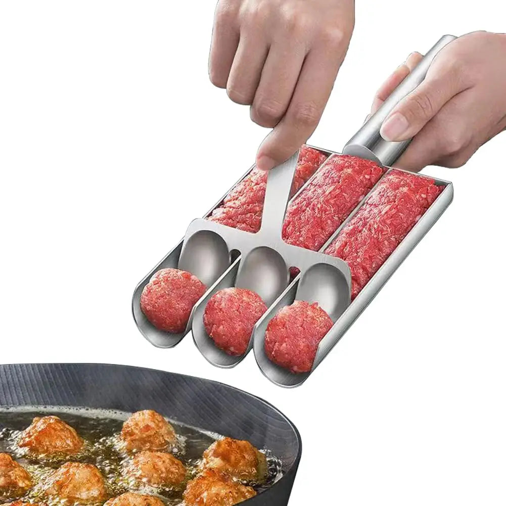 Stainless Steel Meatball Maker with Non-Stick Meat Baller Spoon for Easy Homemade Meatball Kitchen Practical Tools