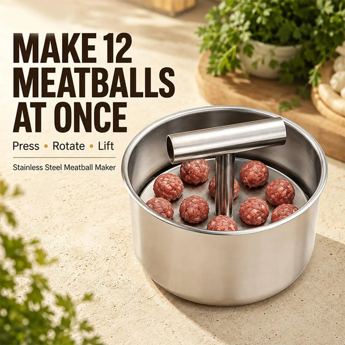 Meatball Making Set 12 Hole Press Meatball Maker Stainless Steel Meatball Maker Multifunctional Meat Maker Mold Kitchen Tools