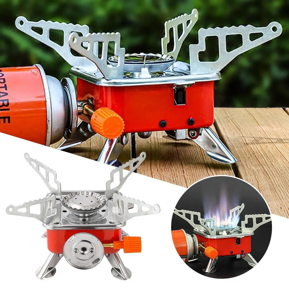 Portable Burner Camping Foldable Windproof Outdoor Gas Tank Stove for Backpacking Camping Hiking Picnic Camping Burner