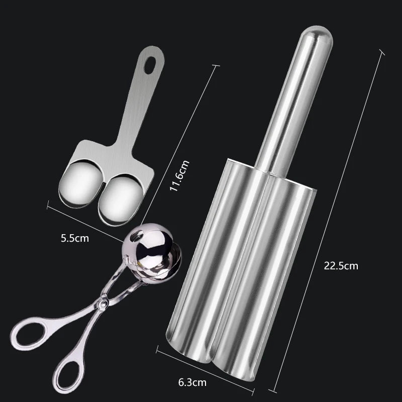 Stainless Steel Meatball Maker with Non-Stick Meat Baller Spoon for Easy Homemade Meatball Kitchen Practical Tools