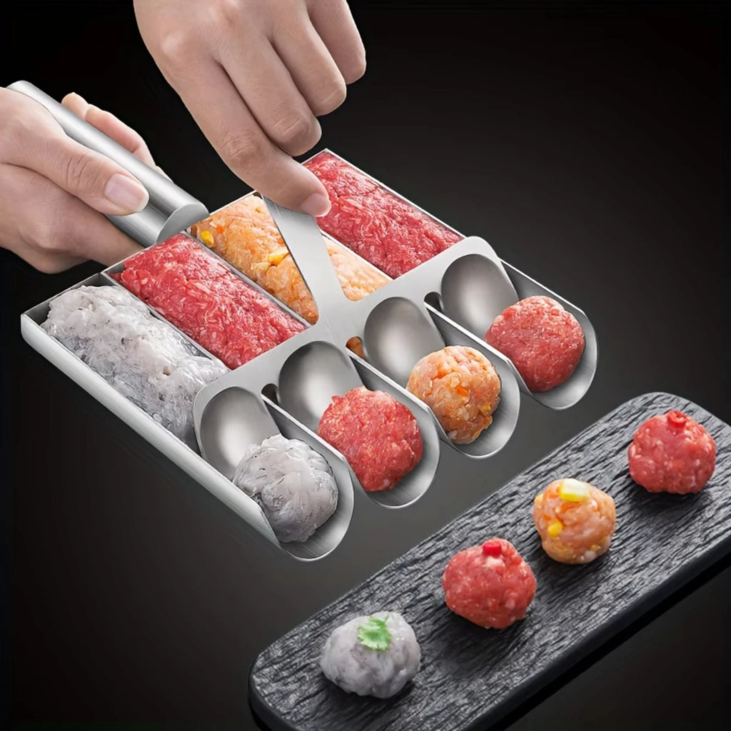 Stainless Steel Meatball Maker with Non-Stick Meat Baller Spoon for Easy Homemade Meatball Kitchen Practical Tools