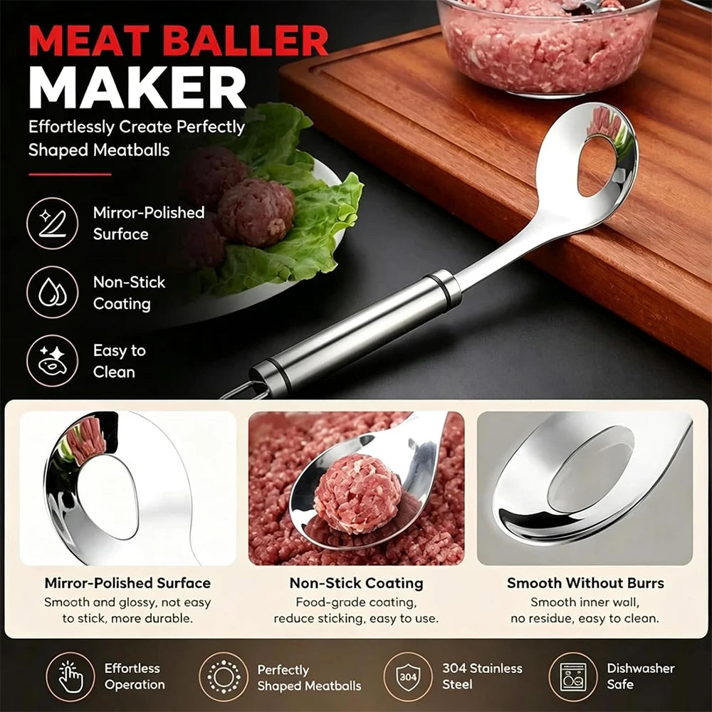 2026 Upgrade Stainless Steel Meatball Maker, Meatball Maker Spoon – Make Perfect Meatballs Without Messy Hands
