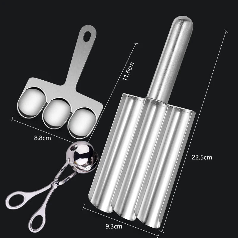 Stainless Steel Meatball Maker with Non-Stick Meat Baller Spoon for Easy Homemade Meatball Kitchen Practical Tools