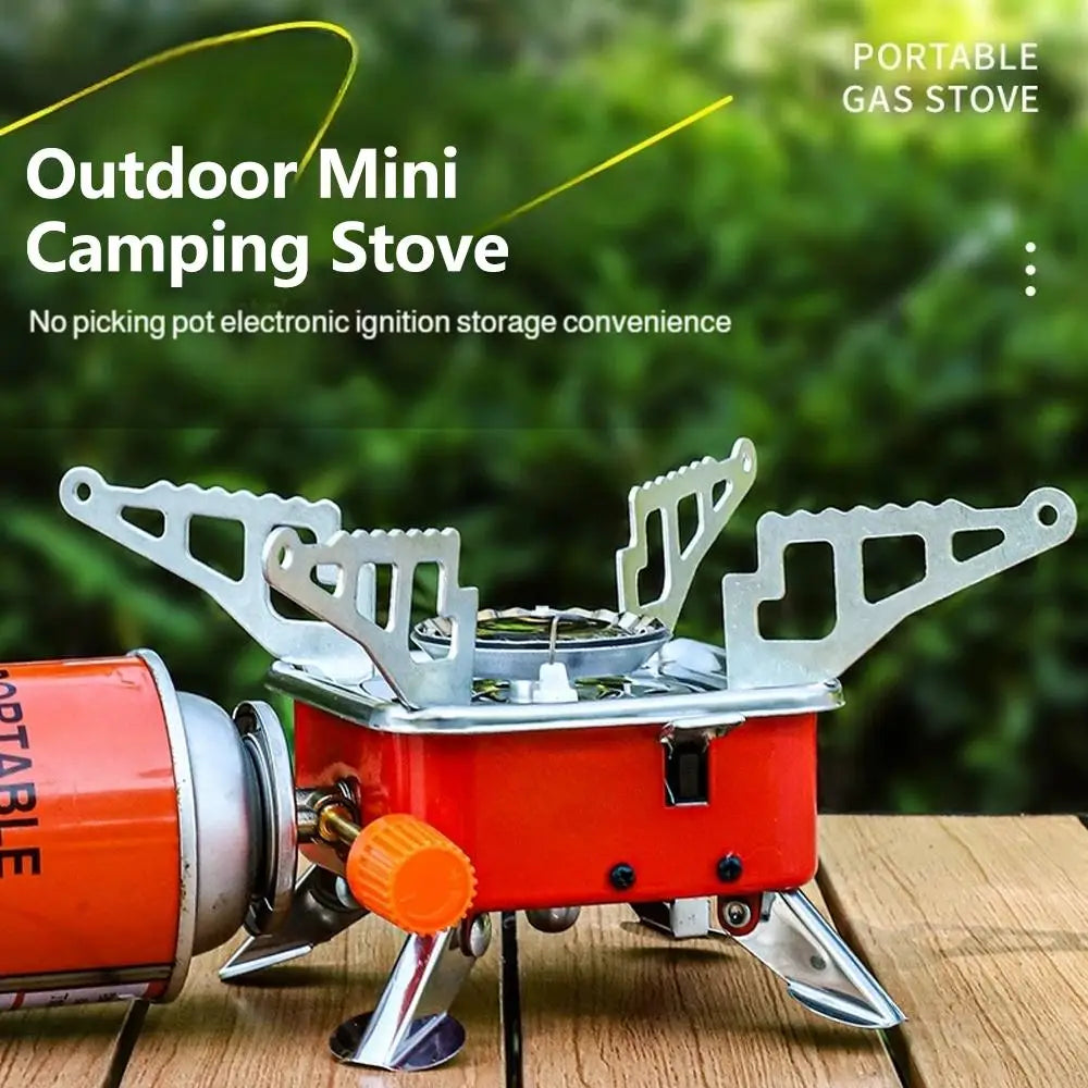Portable Burner Camping Foldable Windproof Outdoor Gas Tank Stove for Backpacking Camping Hiking Picnic Camping Burner