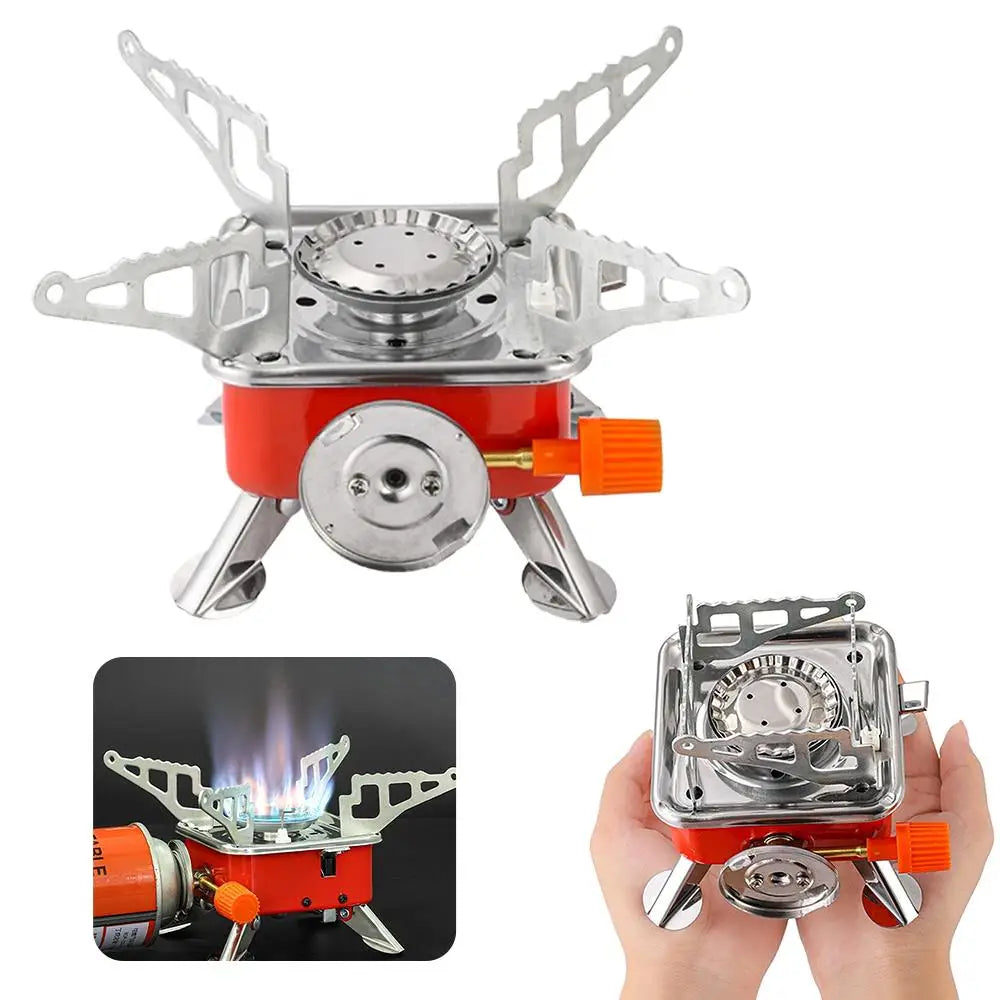Portable Burner Camping Foldable Windproof Outdoor Gas Tank Stove for Backpacking Camping Hiking Picnic Camping Burner