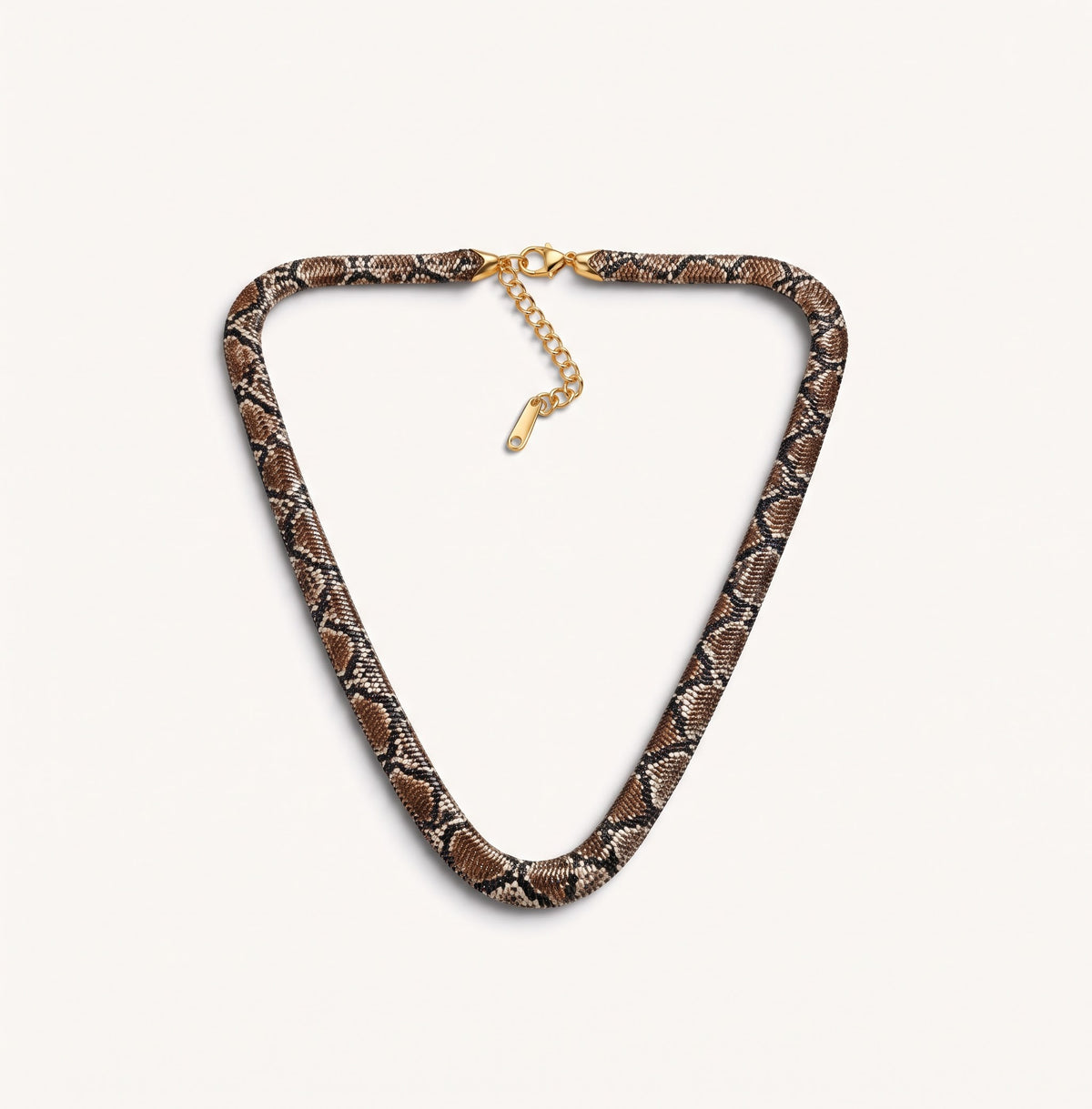 Vintage Snake Pattern Beaded Collar Necklace – Bold Statement Jewelry